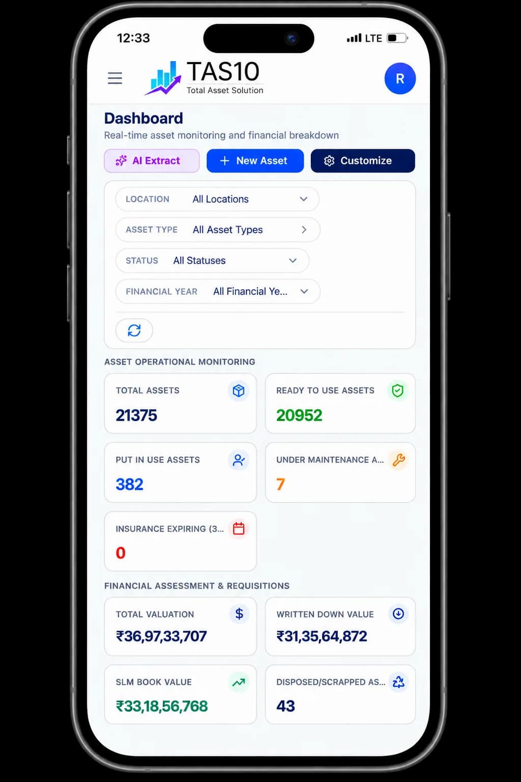 TAS10 home dashboard